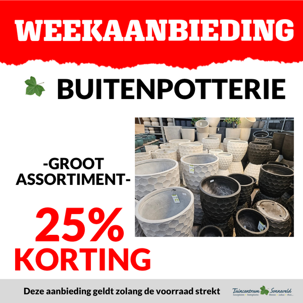 BUITENPOTTERIE 25% KORTING