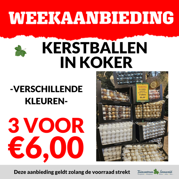 KERSTBALLEN IN KOKER 3 VOOR €6,00