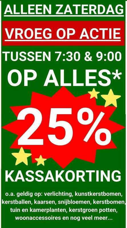 VROEGE VOGEL ACTIE, ZATERDAG 6 DECEMBER